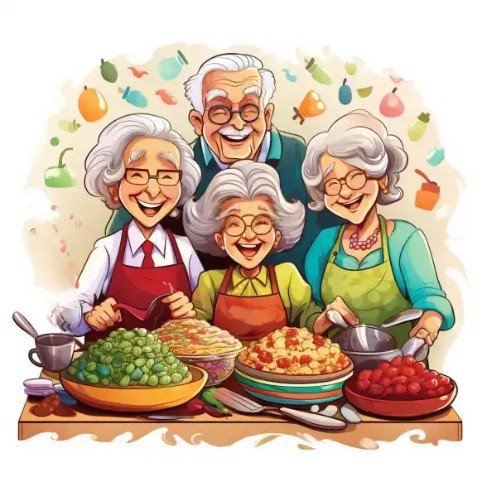 Senior women baking for family fun