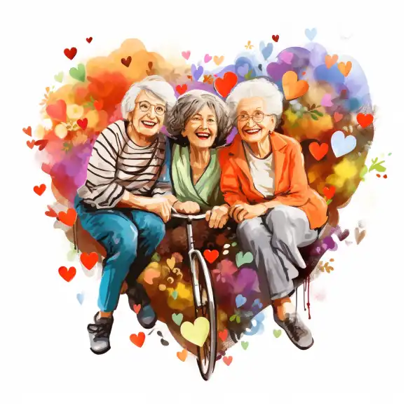 Women celebrating heart week.