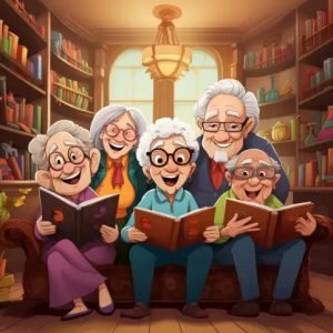Seniors enjoying their books.
