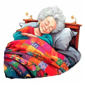Senior woman sleeping.