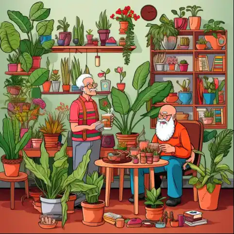 Seniors and their houseplants.