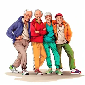 Senior men in Sweatpants.