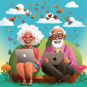 Seniors cleaning out their computer inbox.