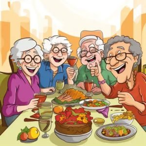 Seniors enjoying supper