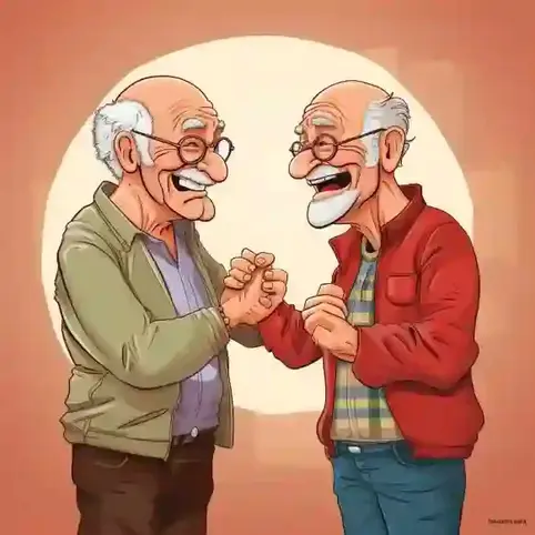 Senior men on World Compliment Day.