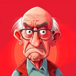 Grouchy senior man.