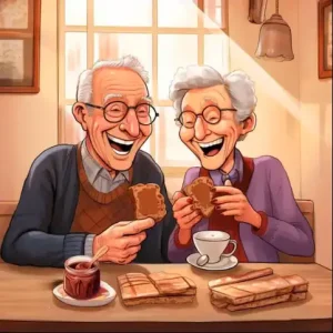 Seniors enjoying Nutella.