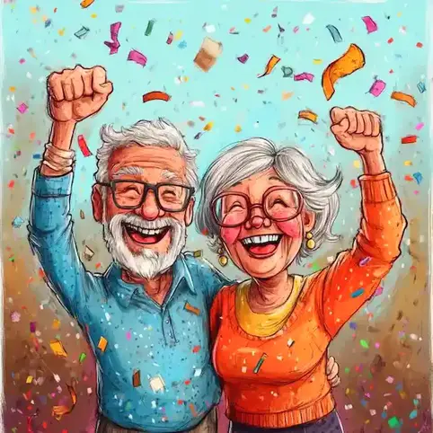Senior couple enjoying life.