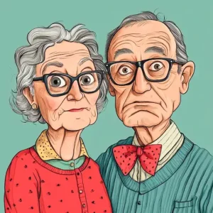 Awkward senior couple.